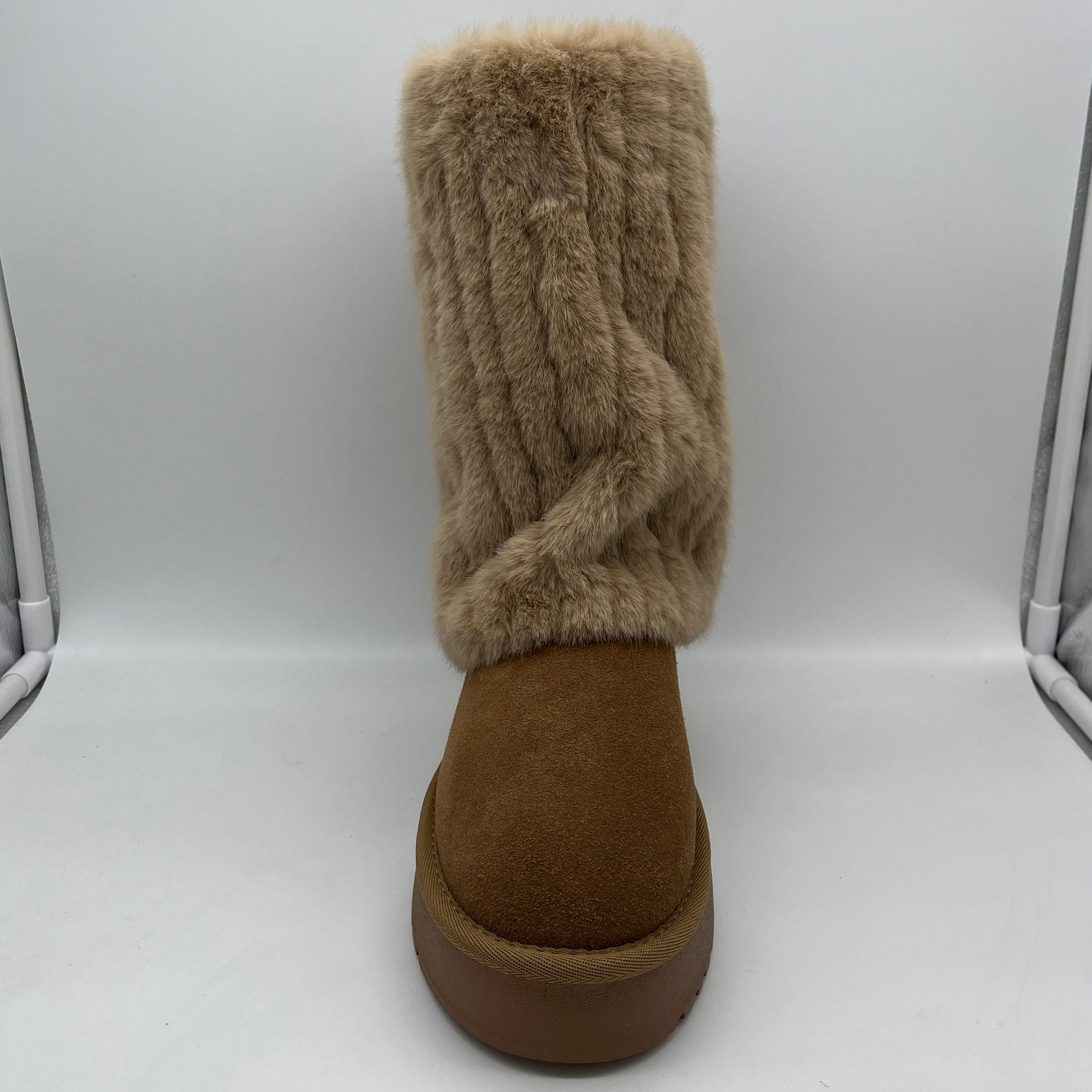 FABINA | Fashion Fell Boot | cognac